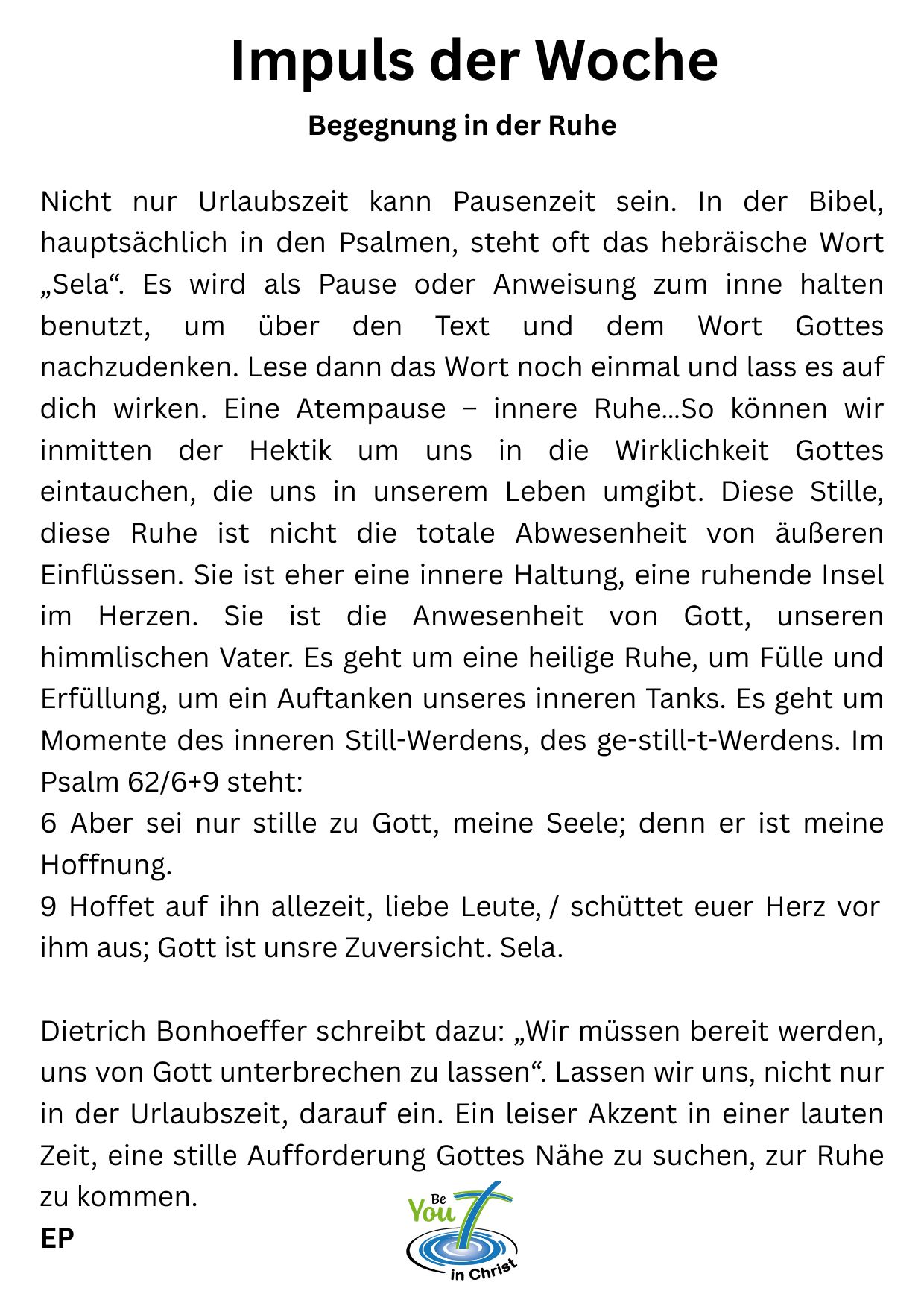 Impuls der Woche 31