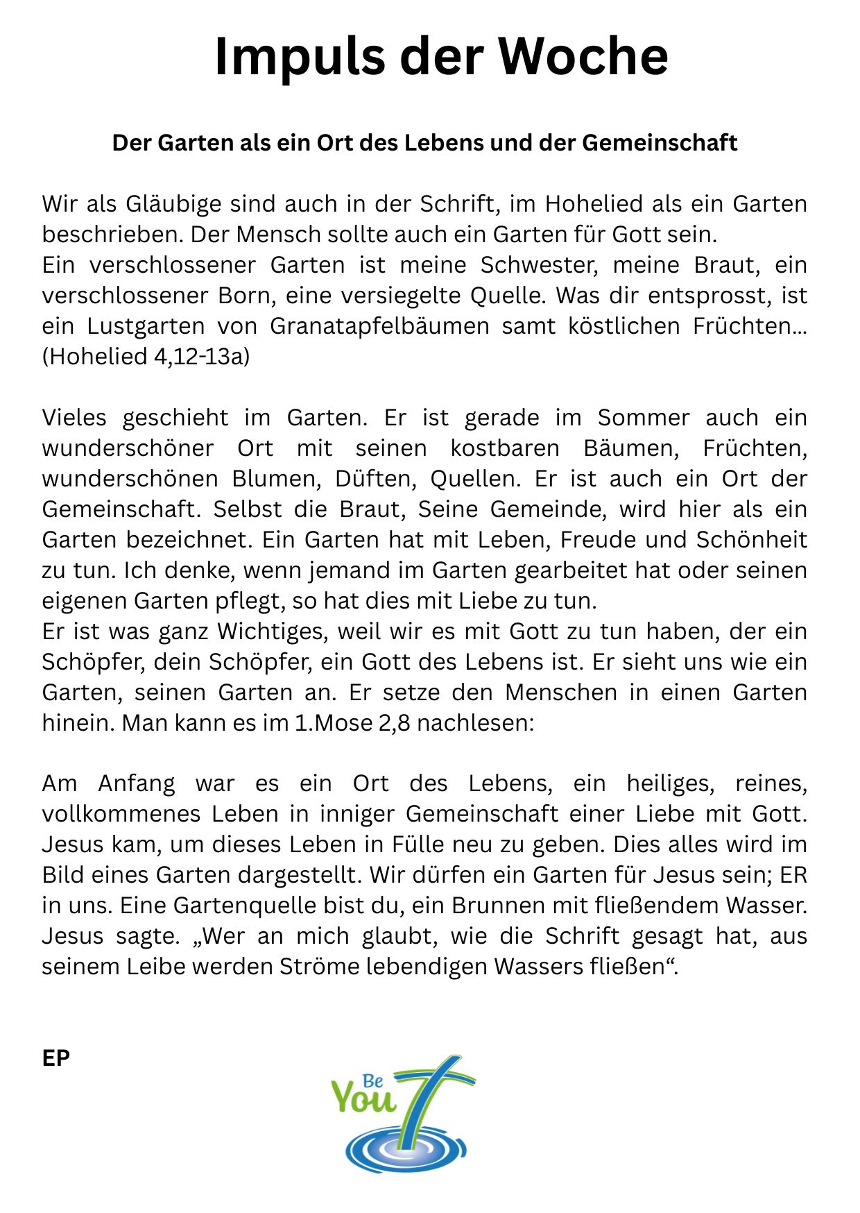 Impuls der Woche 35